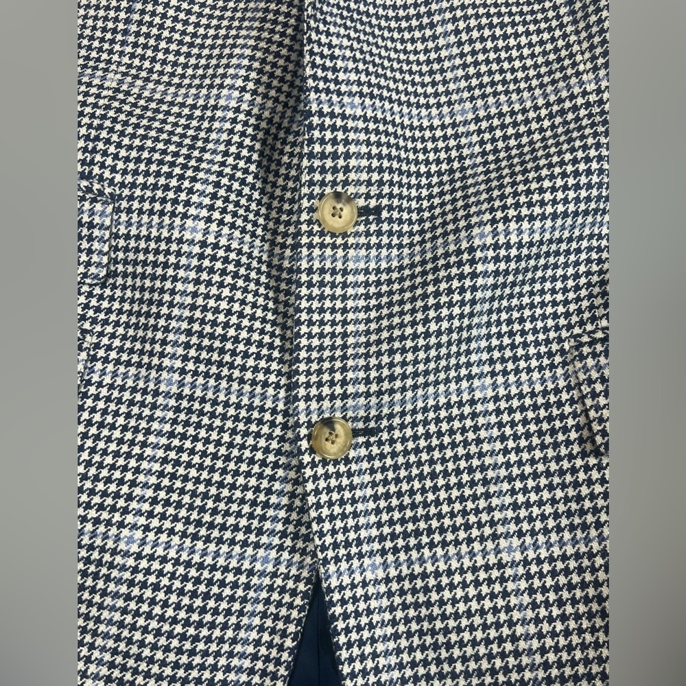 Ralph Lauren Purple Label 40R Silk Linen Houndstooth Ticket Pocket Sport Coat - Picture 6 of 16